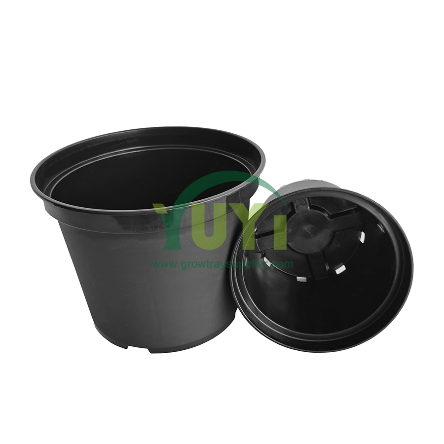 Trung Quốc Giá rẻ Bên ngoài Kích thước lớn Nhựa đen Vườn ươm Hoa Trồng trong vườn Chậu cây Nhà sản xuất