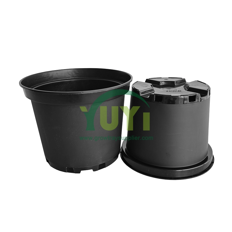 Trung Quốc Giá rẻ Bên ngoài Kích thước lớn Nhựa đen Vườn ươm Hoa Trồng trong vườn Chậu cây Nhà sản xuất