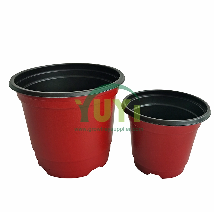 Günstige UV-geschützte kundenspezifische weiße schwarze Farben PP-Kunststoff-Außengarten-Kinderzimmerpflanzen-Blumenbecken