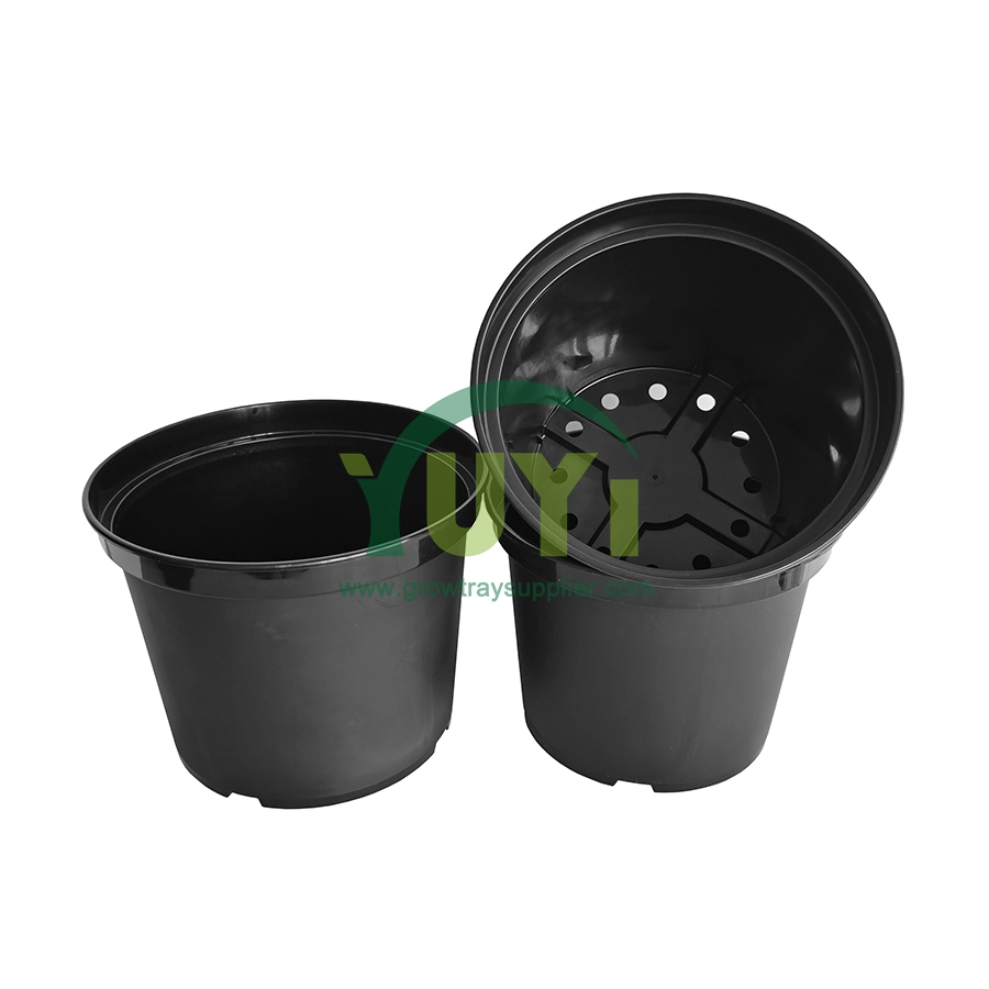 Pépinière de serre chaude faite sur commande d'injection grande extérieure 1 3 pots de plante de fleur en plastique noirs de 5 gallons