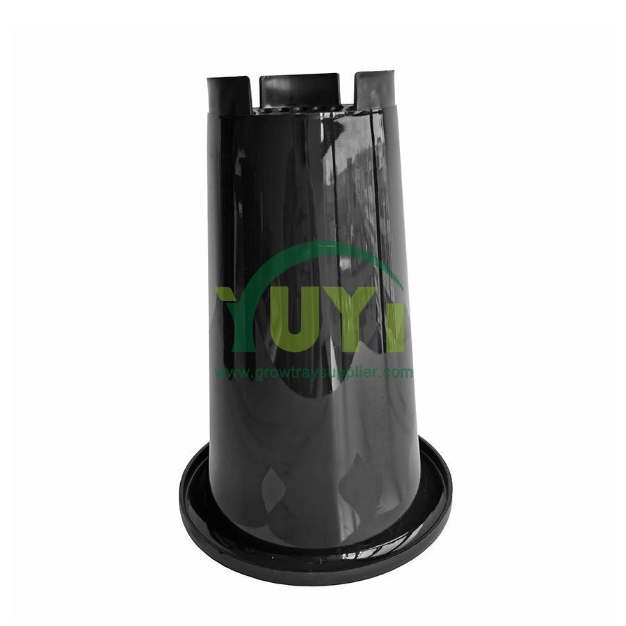 رخيصة 150mm - 225mm القطر الكبير جولة طويل القامة البلاستيك الأسود الحضانة نبات زهرة الأوركيد وعاء بالجملة
