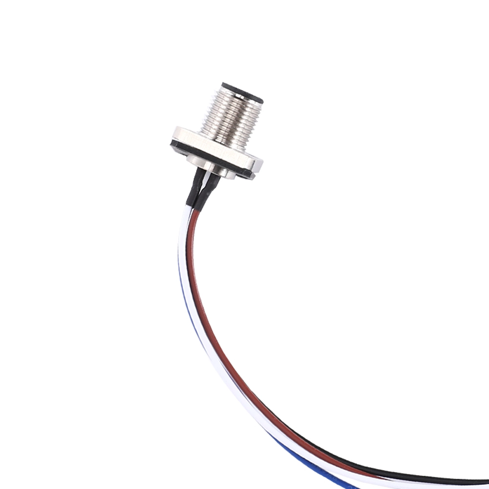 Connecteur carré mâle M12 à 4 broches pour montage sur panneau