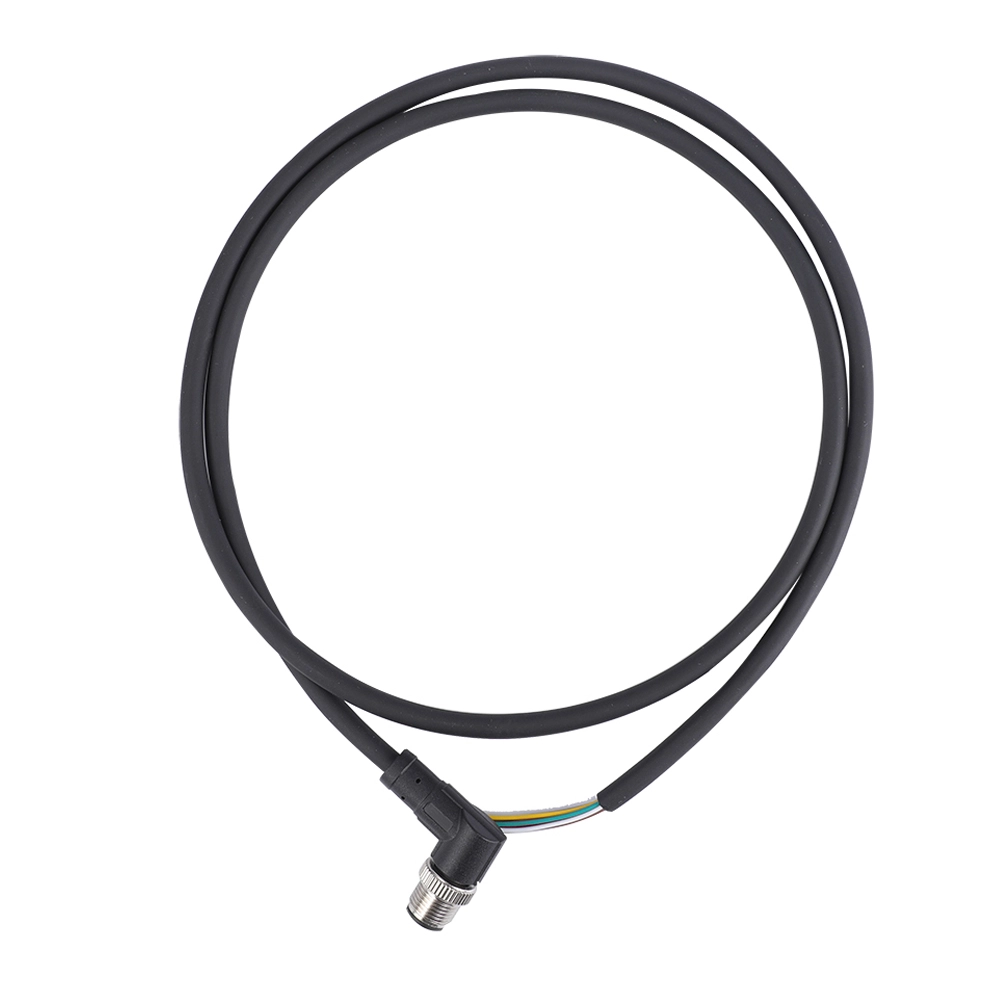 M12 8-poliger weiblicher rechtwinkliger Pigtail-Steckverbinder
