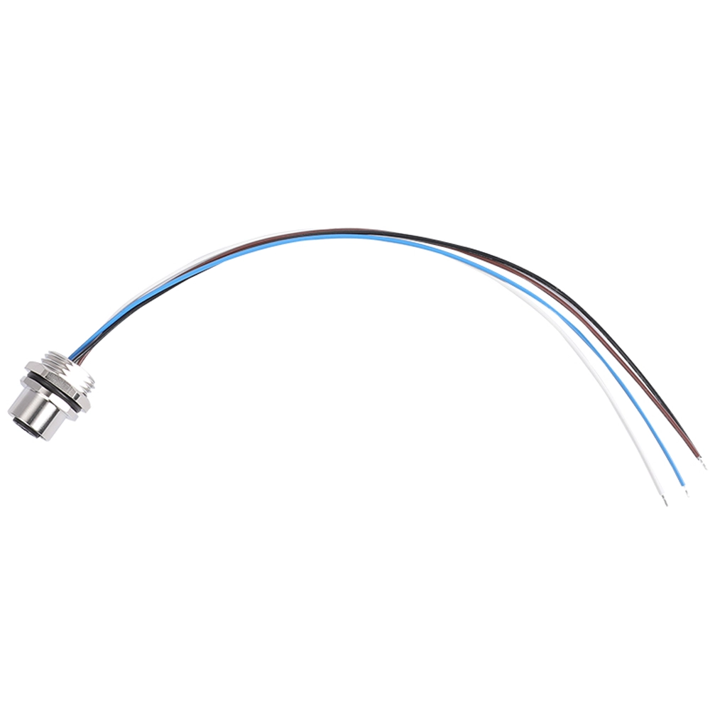 Embases femelles M12 3 broches pour montage sur panneau