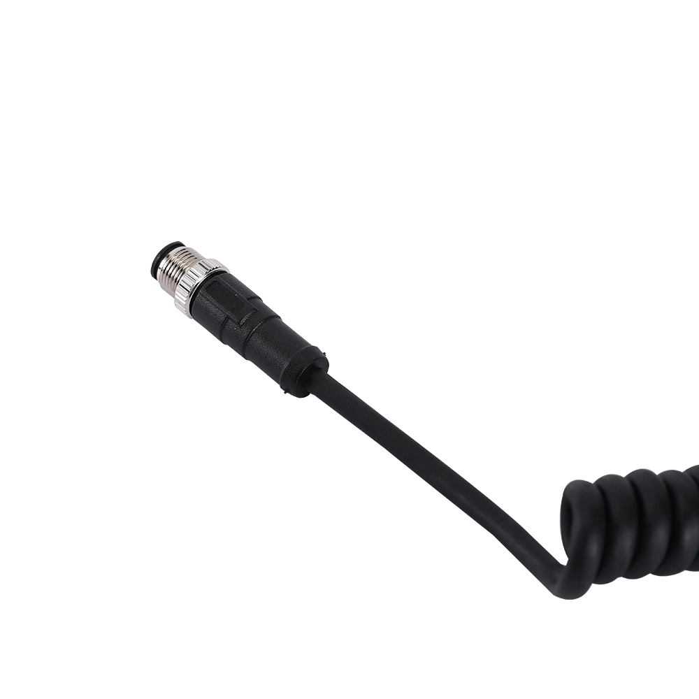 M12 proste męskie 5 6 8 pin Zwijany kabel spiralny
