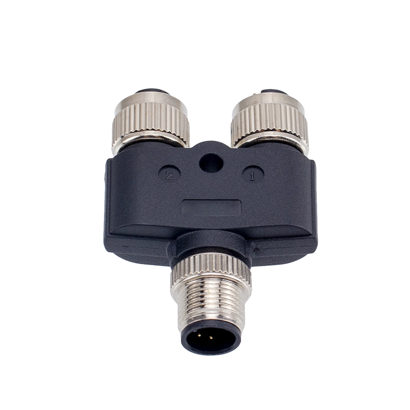 M12 6P ein kodierter männlicher Y-Kupplungsstecker