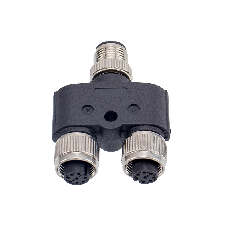 Connecteur coupleur en Y femelle M12 à 8 broches