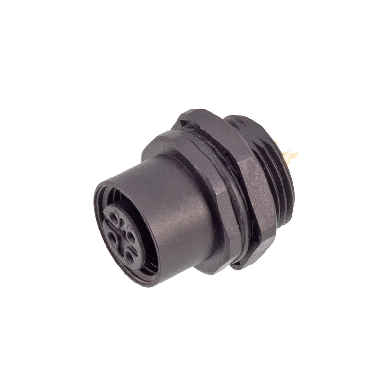 M12 3 pin male plastic panel mount connector