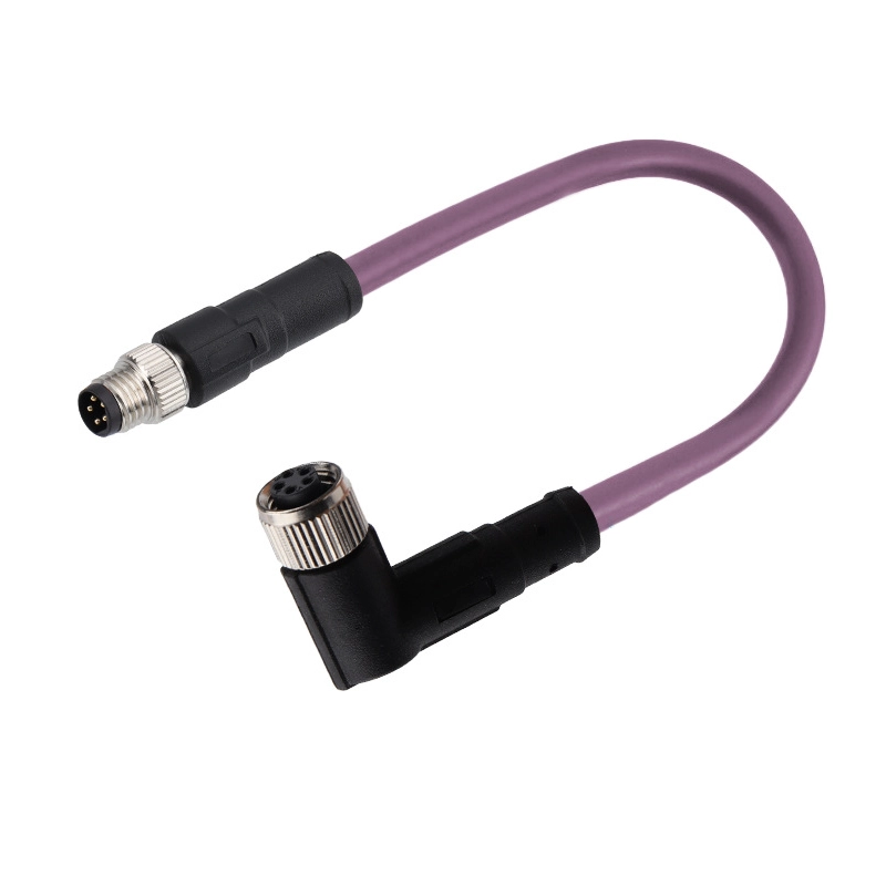 Conjunto de cable recto M8 de 5 polos hembra a macho