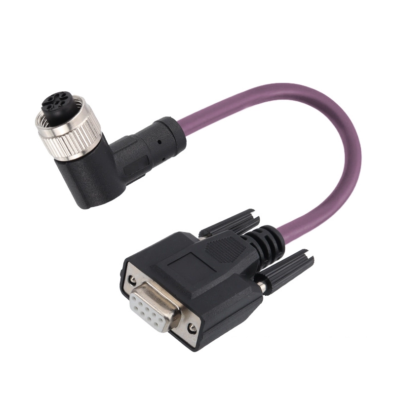 M12 straight or right angle to DB9 RS232 cable