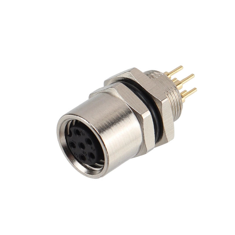 M8 3 4 5 Conector de montaje en panel de 6 pines