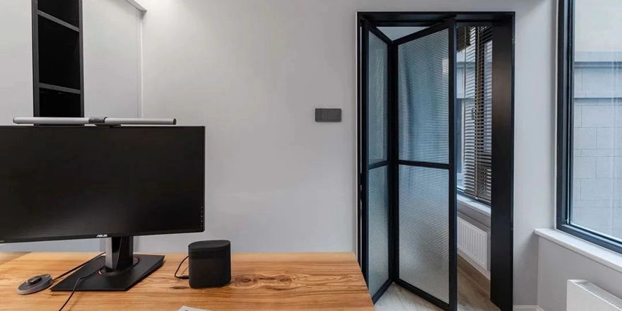 hanging rail glass sliding door for kitchen room