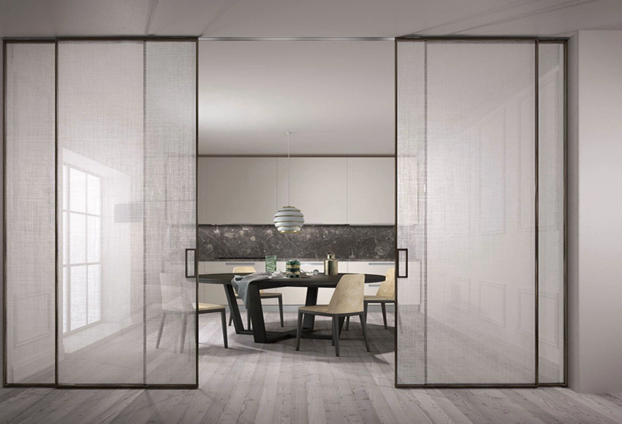 EVA laminated glass privacy partition