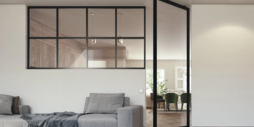 clear glass window door