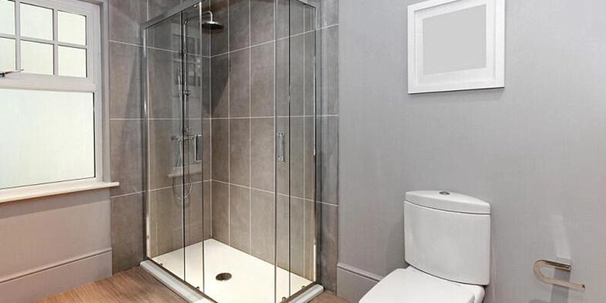 clear tempered glass shower partition wall