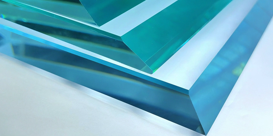 15mm 19mm ultra clear glass bevel edge