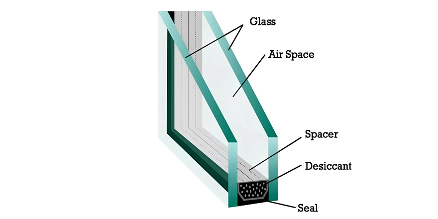 Schematic diagram of insulated glass