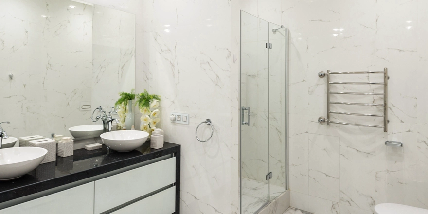clear safety toughened glass bathroom door factory