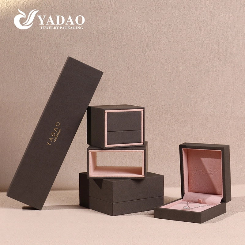 YADAO Brown Drawer Jewelry Boxes Premium Special Paper & Microfiber Packaging