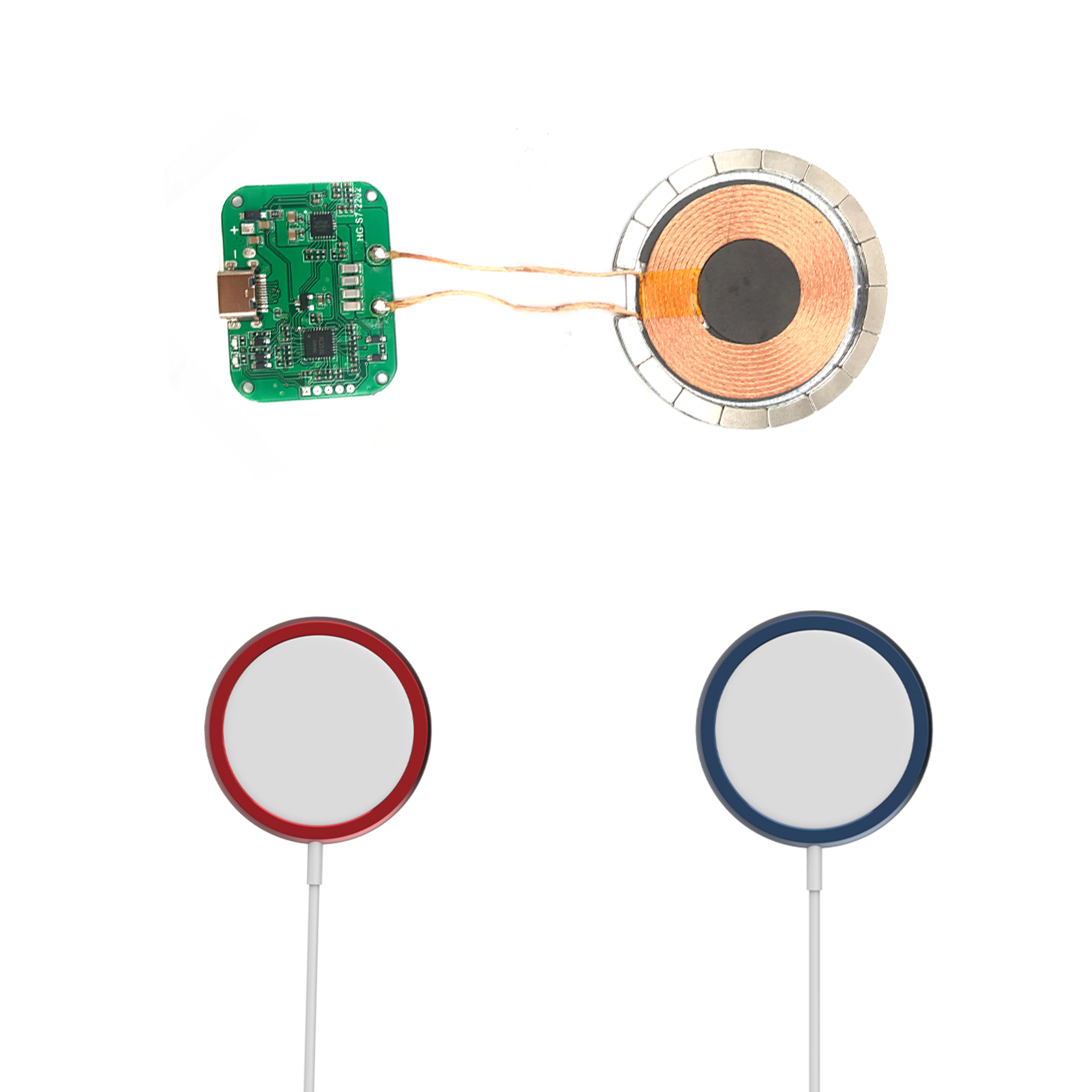Qi 2 module de charge magnétique rapide sans fil aimant émetteur récepteur 15w rapide qi 2 deux module de chargeur magnétique sans fil
