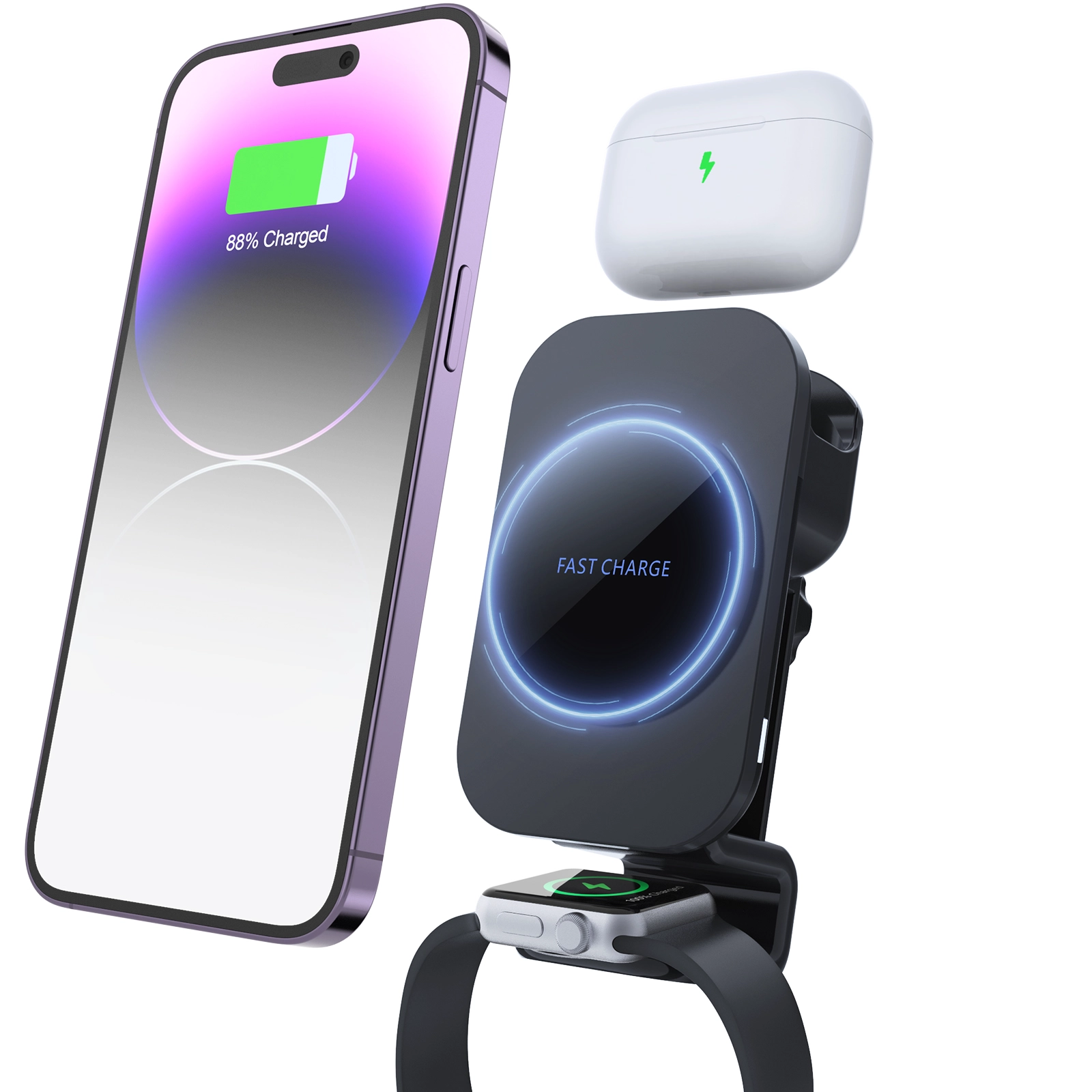 China 15 W Drei-in-Eins-Wireless-Lademodul-Anpassung 3-in-1-Magnetauto-Wireless-Lademodul-Anpassung Hersteller