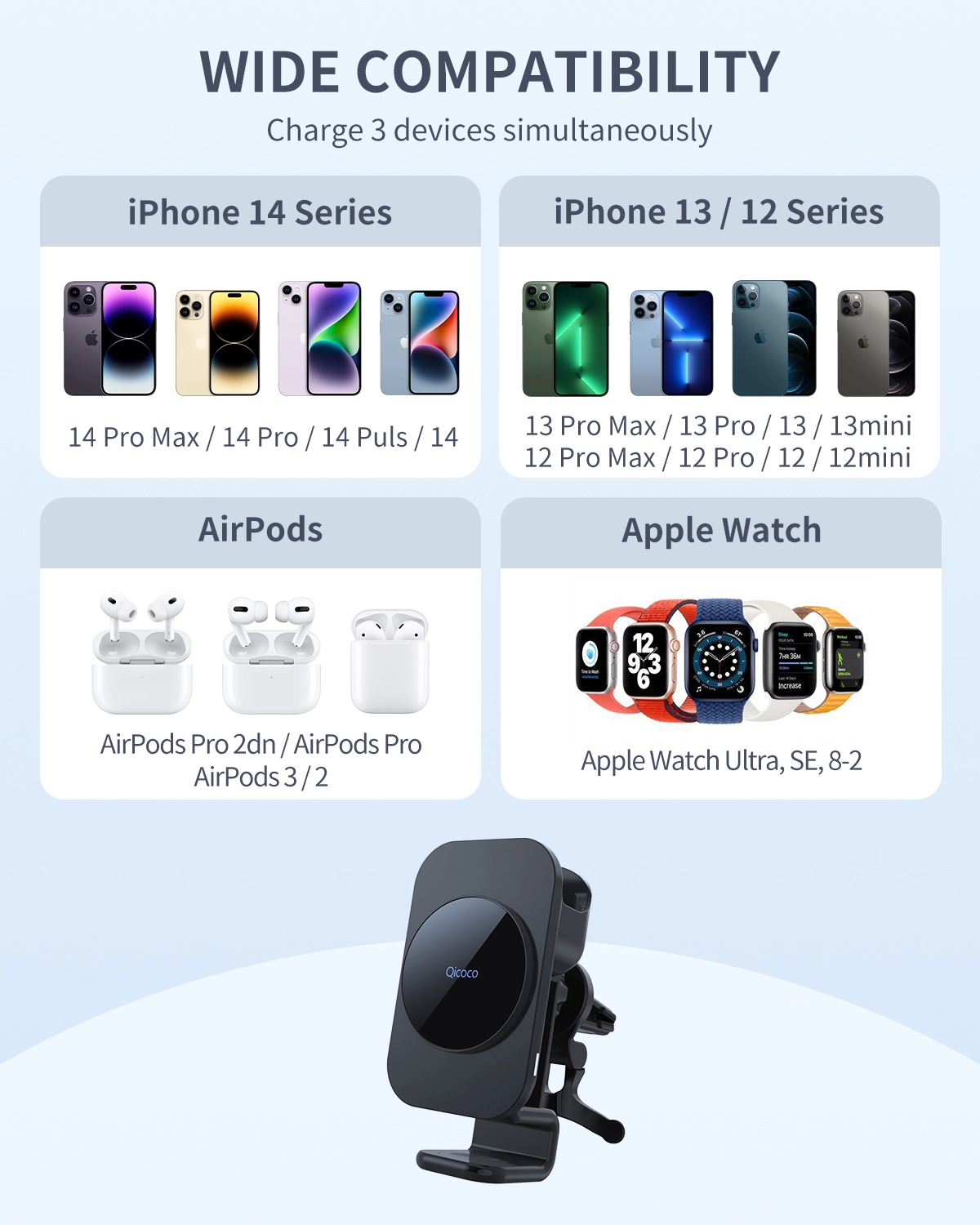 15W three in one wireless charger module customization 3in1 magnetic car wireless charging module customization