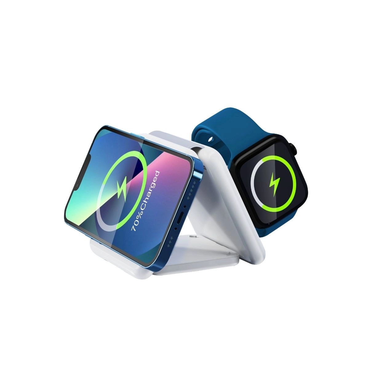 Caricatore wireless pieghevole 3in1 Stazione di ricarica wireless veloce personalizzazione tre in uno del caricabatterie wireless per gli airbuds dell'orologio Iphone