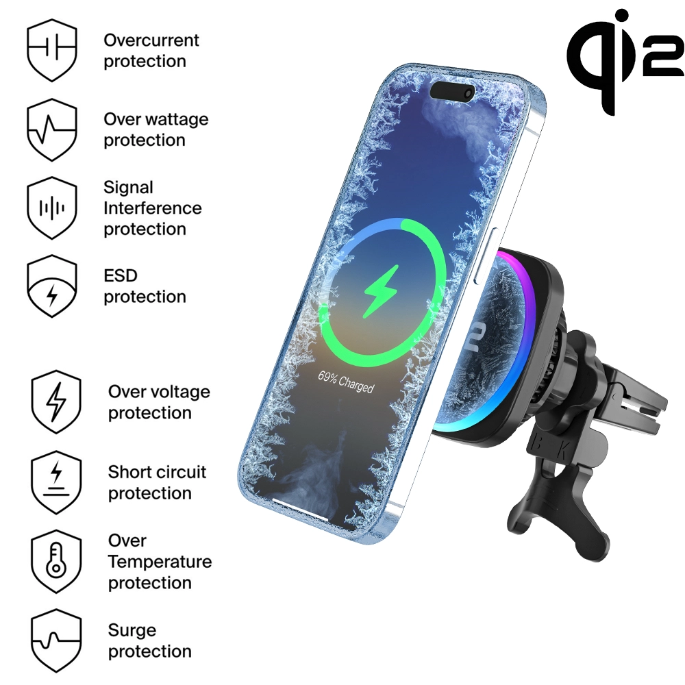 中国 15W QI2ワイヤレスカー充電器カーワイヤレス充電器 メーカー
