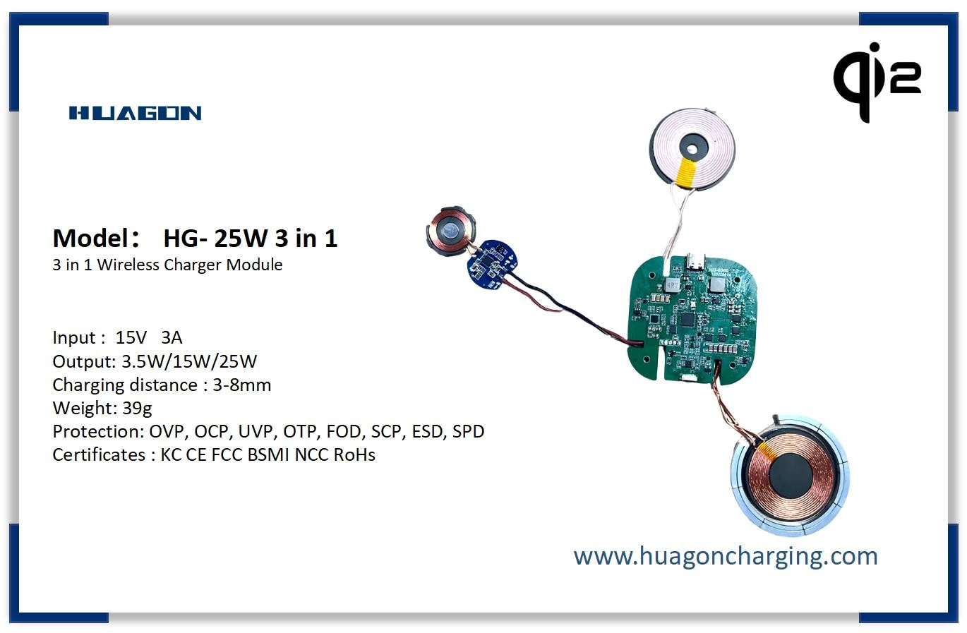 China 3-in-1 Qi2 25W wireless charger module Qi2.2 25W wireless charging module factory - COPY - wdhpti