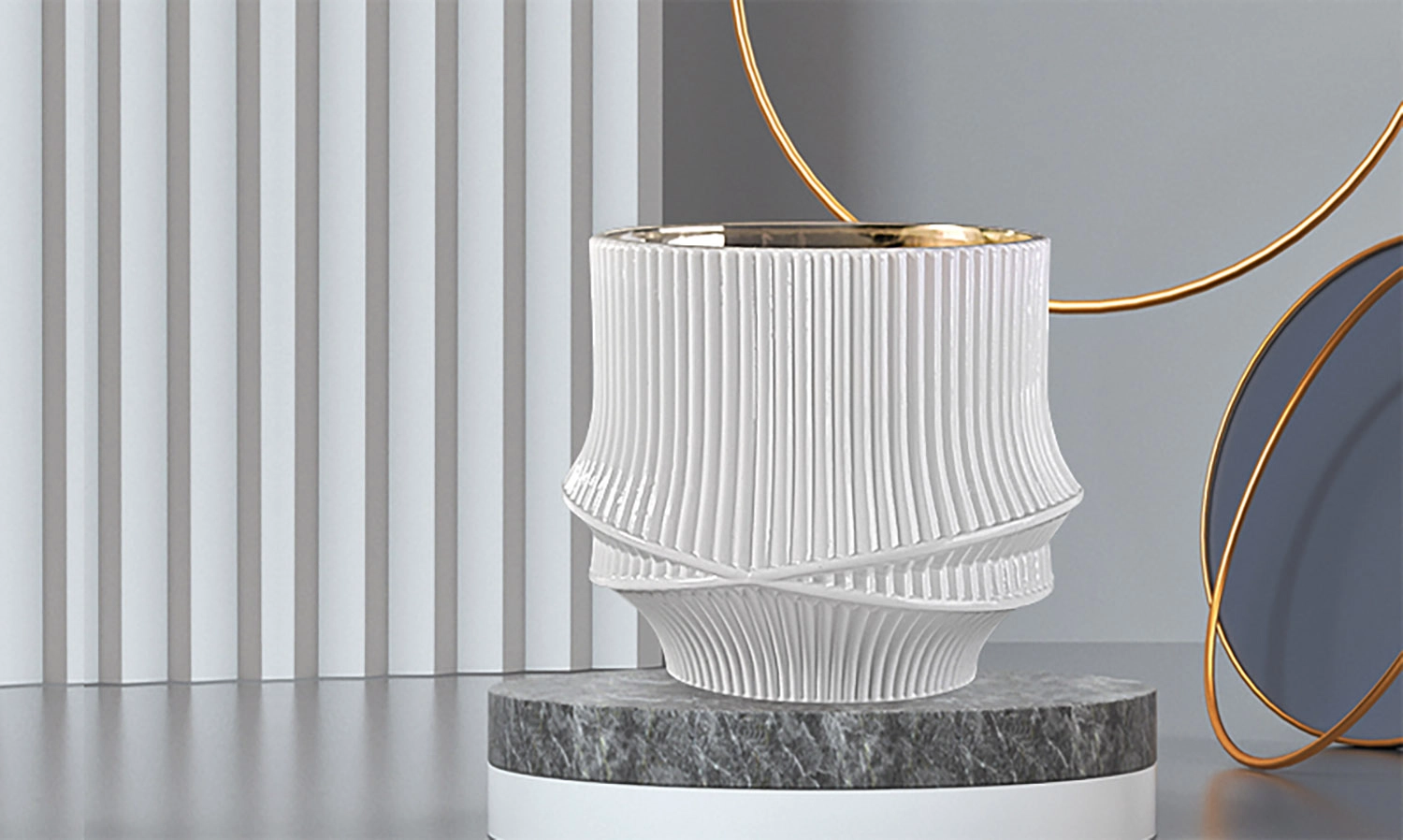 Matte white elegant glass candle jars electroplating inside