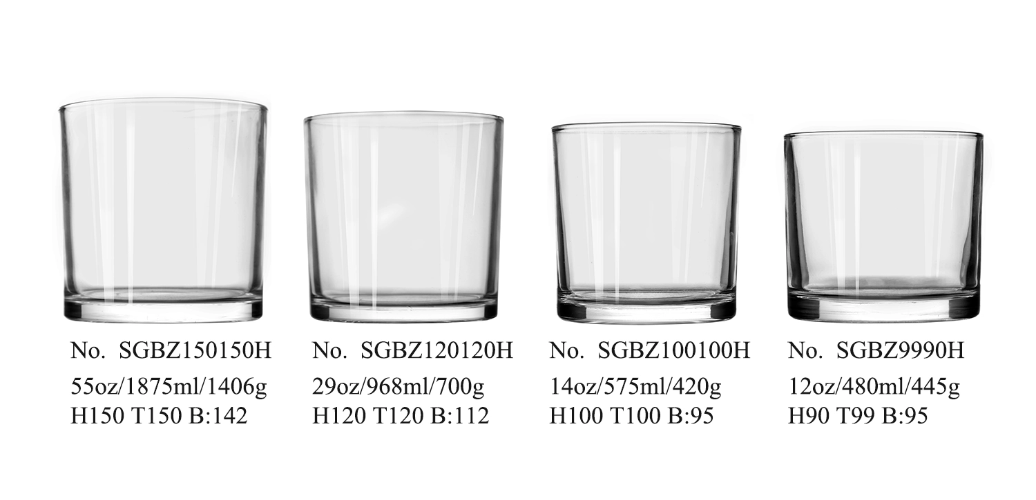 Wholesale clear glass candle jar for home decor candle vessel Wholesale clear glass candle jar for home decor candle vessel