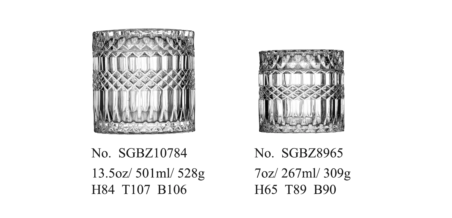 Customized with lid glass candle holder luxury glass jars supplier
