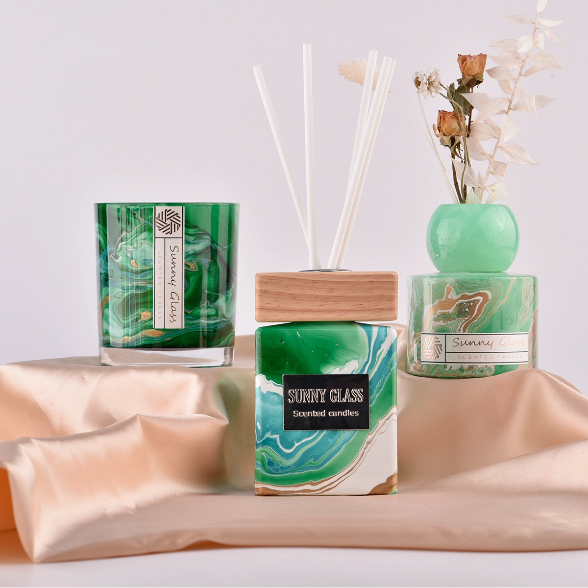 Luxury marble fluid green square glass diffuser bottle suppliers Luxury marble fluid green square glass diffuser bottle suppliers