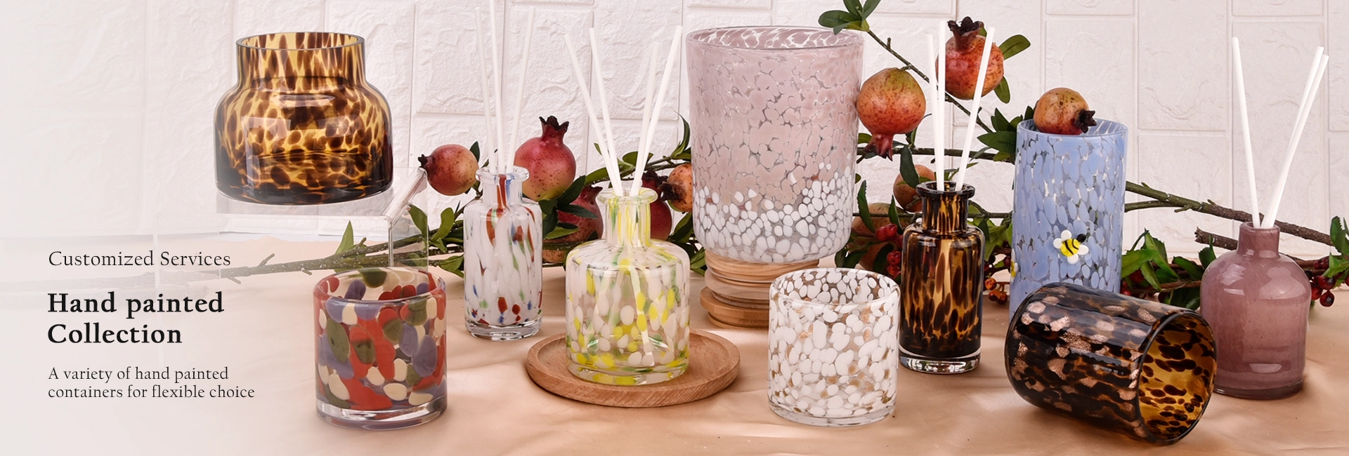 Hand paint candle jars and diffuser bottles