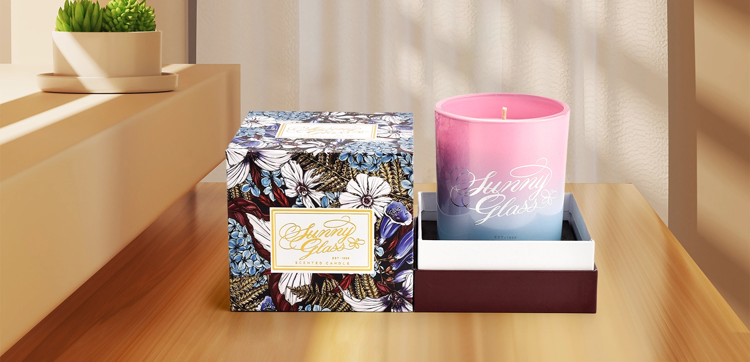 Luxury dark brown pattern design candle holder packaging box gift box