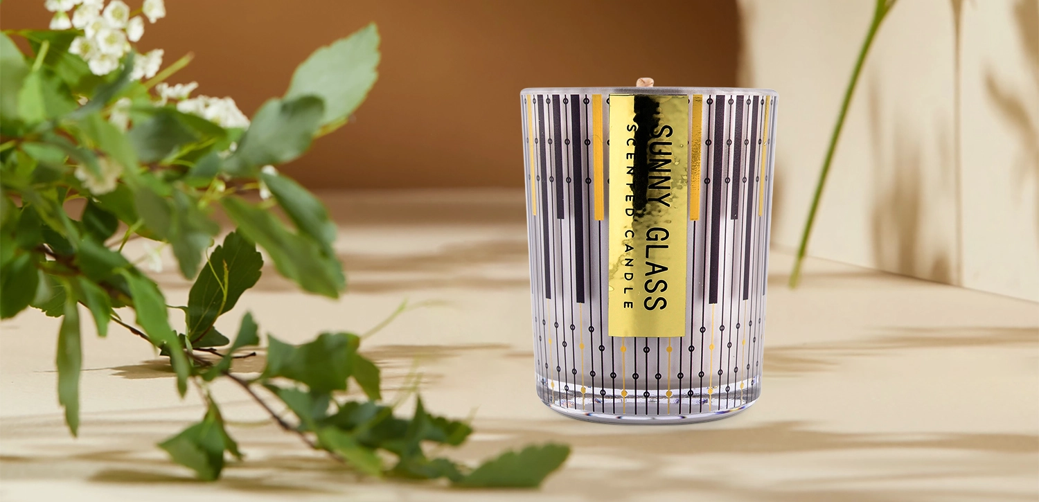 Luxury customized purple piano with uu patterned paper glass pattern glass candle jar