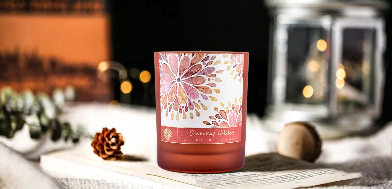 Wholesale custom red outside spray solid color glass candle jar