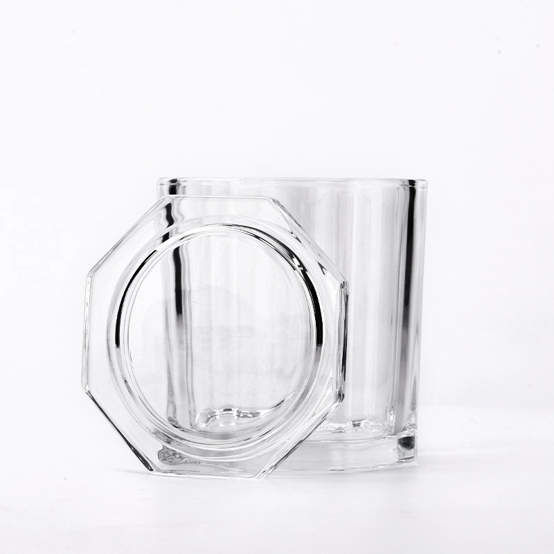 Wholesale 30oz octagonal with lid glass candle holder manufacturer