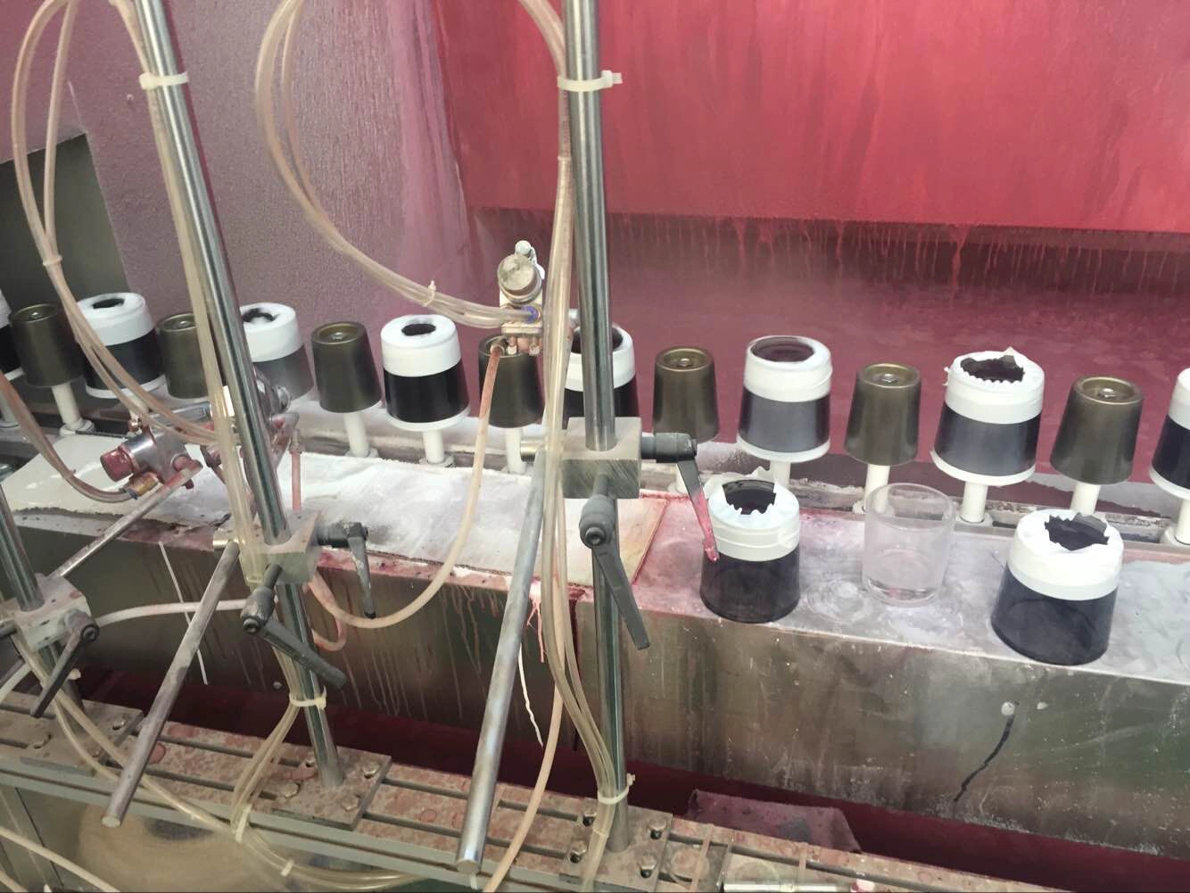 sprayed glass candle jars