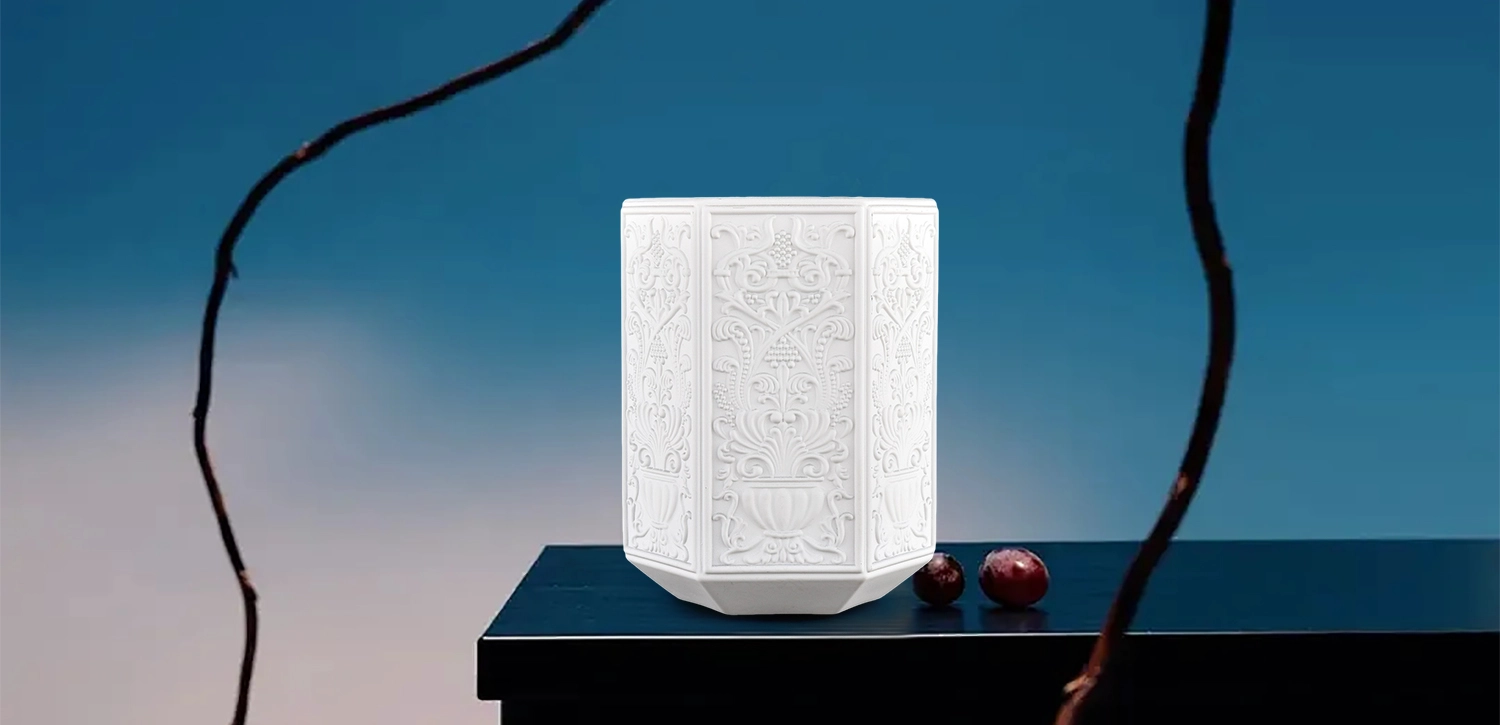 Factory direct sales baroque gold-plated white glass candle jar