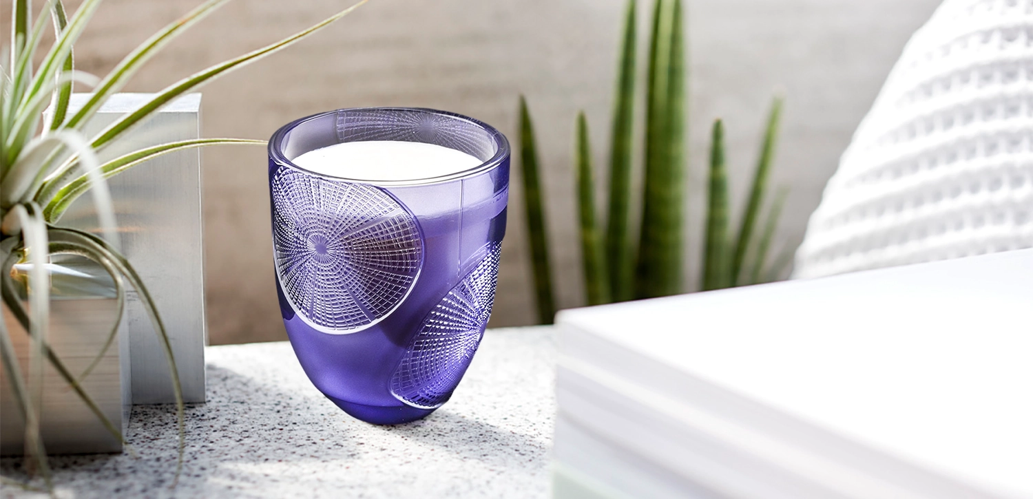 Wholesale purple ring empty glass candle jar custom gift Wholesale purple ring empty glass candle jar custom gift