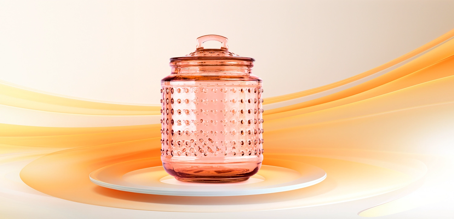 Custom orange spot glass candle jar with lids wholesaler