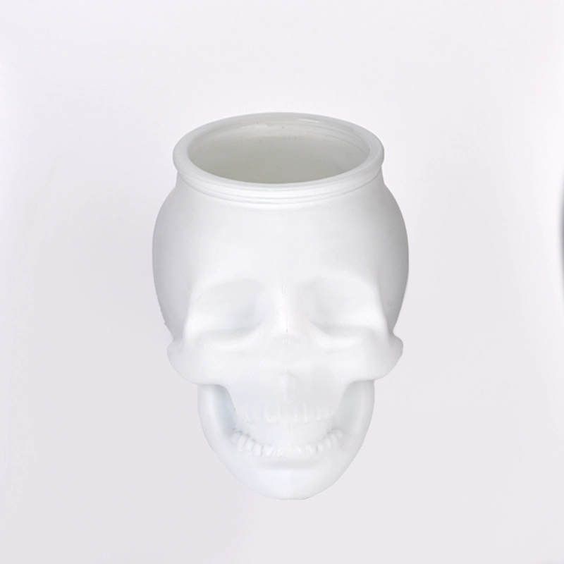 Custom black skull glass candle jar Halloween decorations