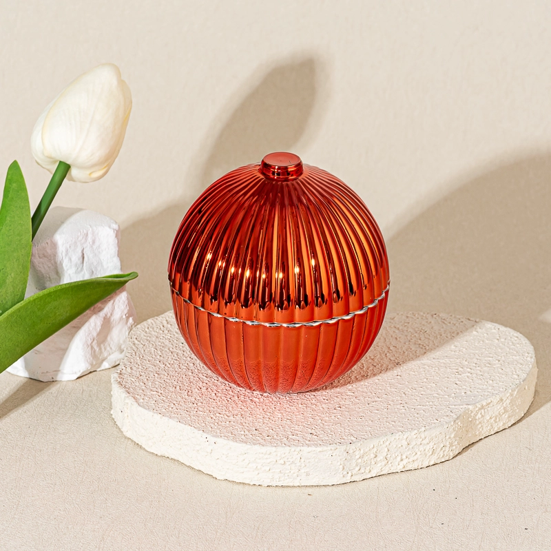 4-ounce spherical Christmas red glass candle jar with lid wholesale 4-ounce spherical Christmas red glass candle jar with lid wholesale