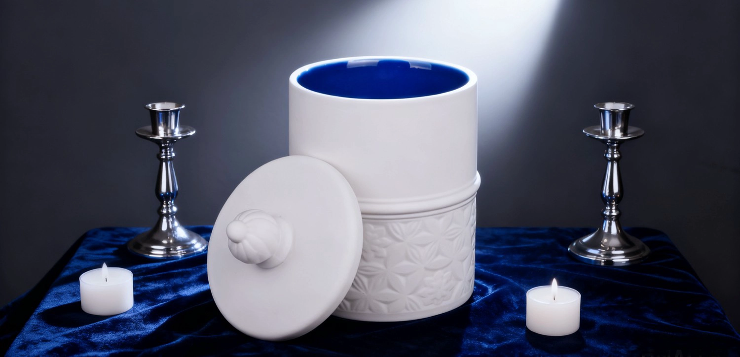 Wholesale custom engraved ceramic candle holder with lid for home decoration Wholesale custom engraved ceramic candle holder with lid for home decoration