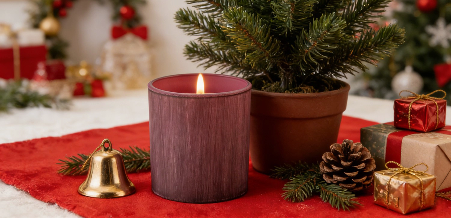 Wholesale Custom matte purple red straight glass candle jars Wholesale Custom matte purple red straight glass candle jars