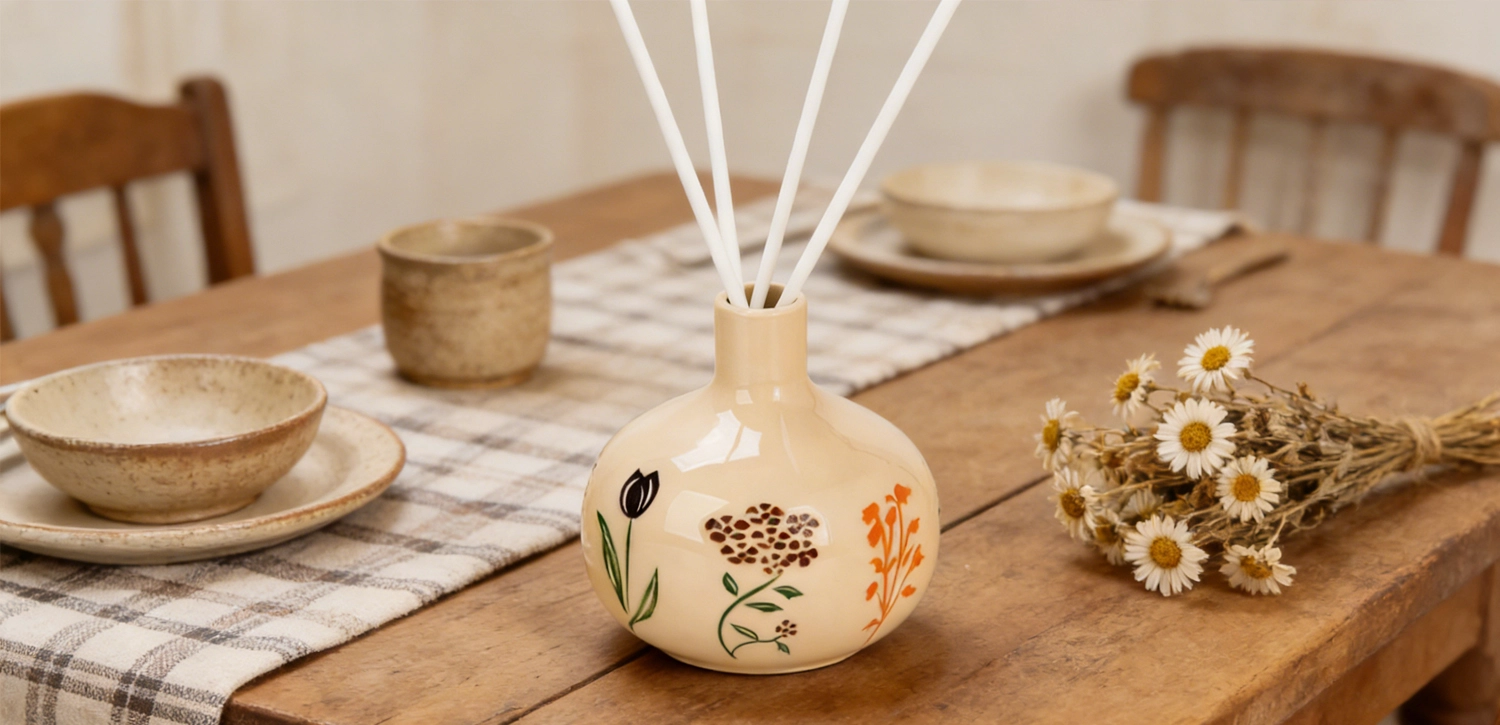 Pastoral Hand-Painted Ceramic Aroma Diffuser Home Decor Ornament Pastoral Hand-Painted Ceramic Aroma Diffuser Home Decor Ornament