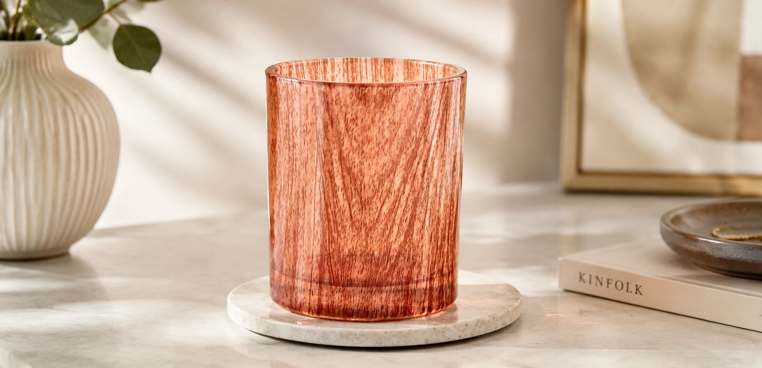 Luxury Embossed Glass Candle Jar Wholesale Custom