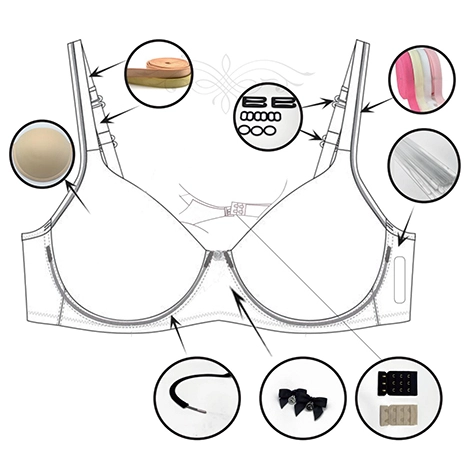 China Bra swimwear accessories manufacturer