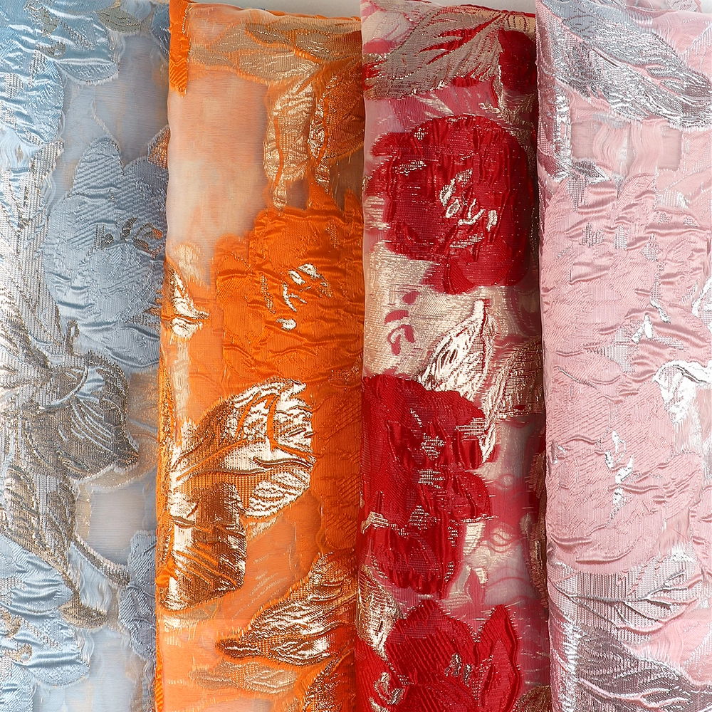 CYG Wholesale Embroidered Organza Lace Fabric Pattern Jacquard Brocade Fabric African for Women